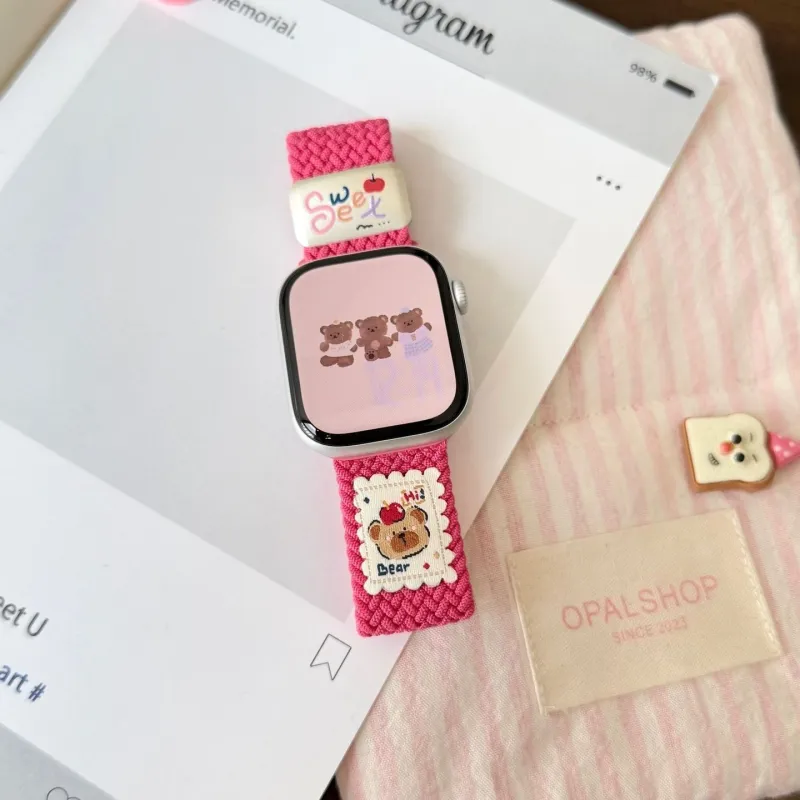 Vobafe Compatibility With Apple Watch Series 9/S8/S7/S10 SE/Ultra 2 Watch Band Apple Compatibility Fabric Material-18