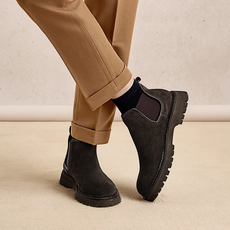 Hautton Jeans Chelsea Boots Men's Coffee-7