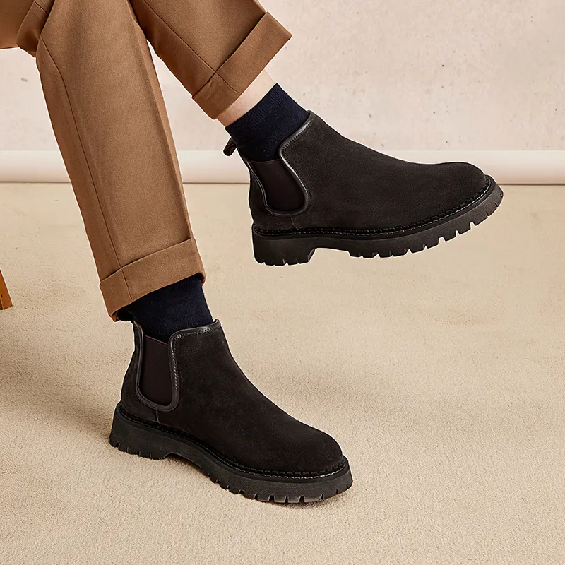 Hautton Jeans Chelsea Boots Men's Coffee-9