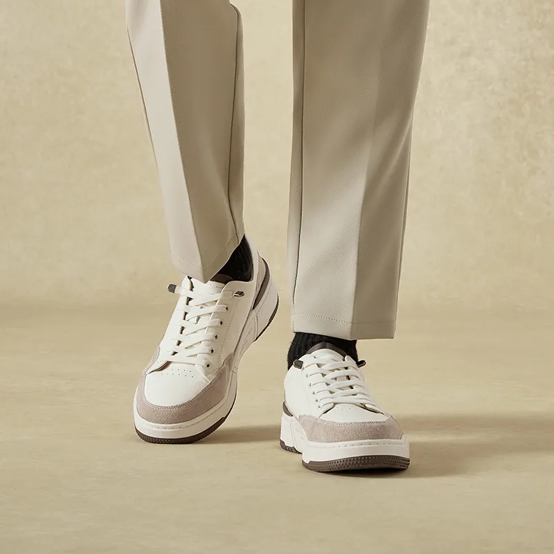 Hautton Jeans Skateboard Shoes Men's White-6