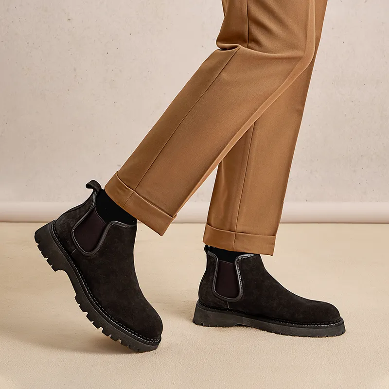 Hautton Jeans Chelsea Boots Men's Coffee-8