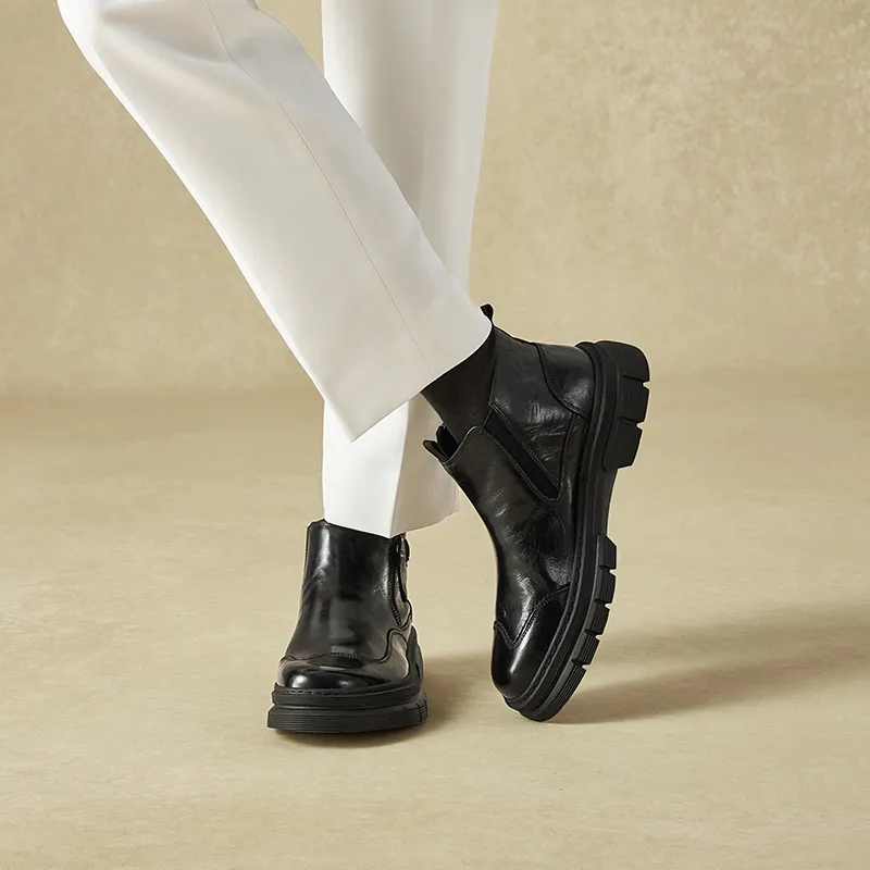Hautton Jeans Ankle Boots Men's Black-6