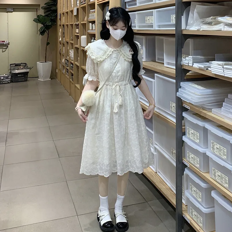Mu Qingqing Short Sleeved Dress Women's-3