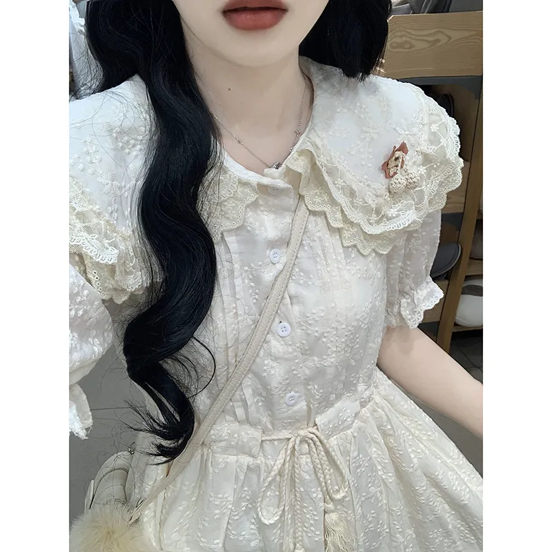 Mu Qingqing Short Sleeved Dress Women's-2