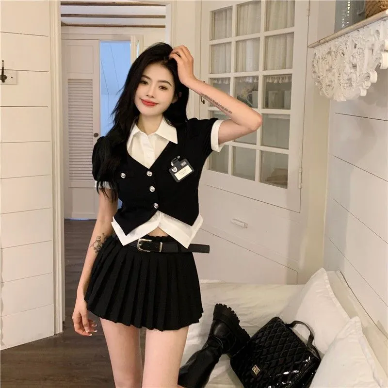 Mu Qingqing Two Piece Skirt Sets Women's-2