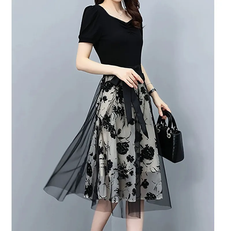 Mu Qingqing Short Sleeved Dress Women's-5