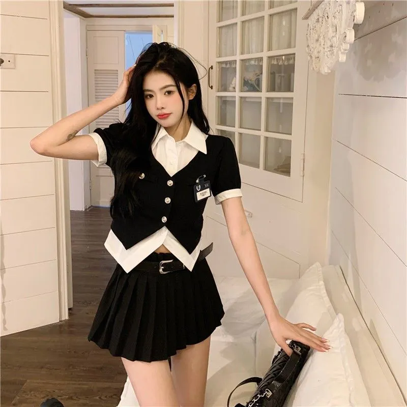 Mu Qingqing Two Piece Skirt Sets Women's-1