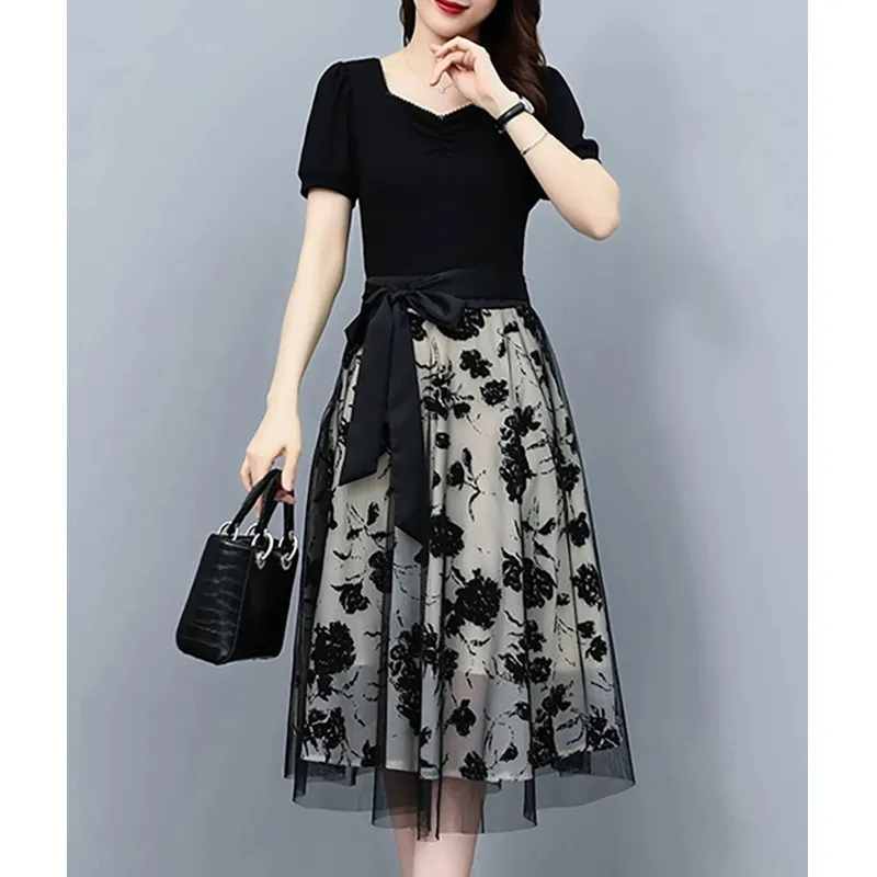 Mu Qingqing Short Sleeved Dress Women's-2