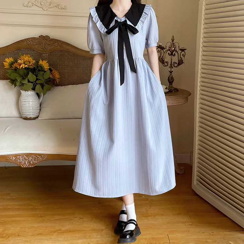 Mu Qingqing Short Sleeved Dress Women's-3