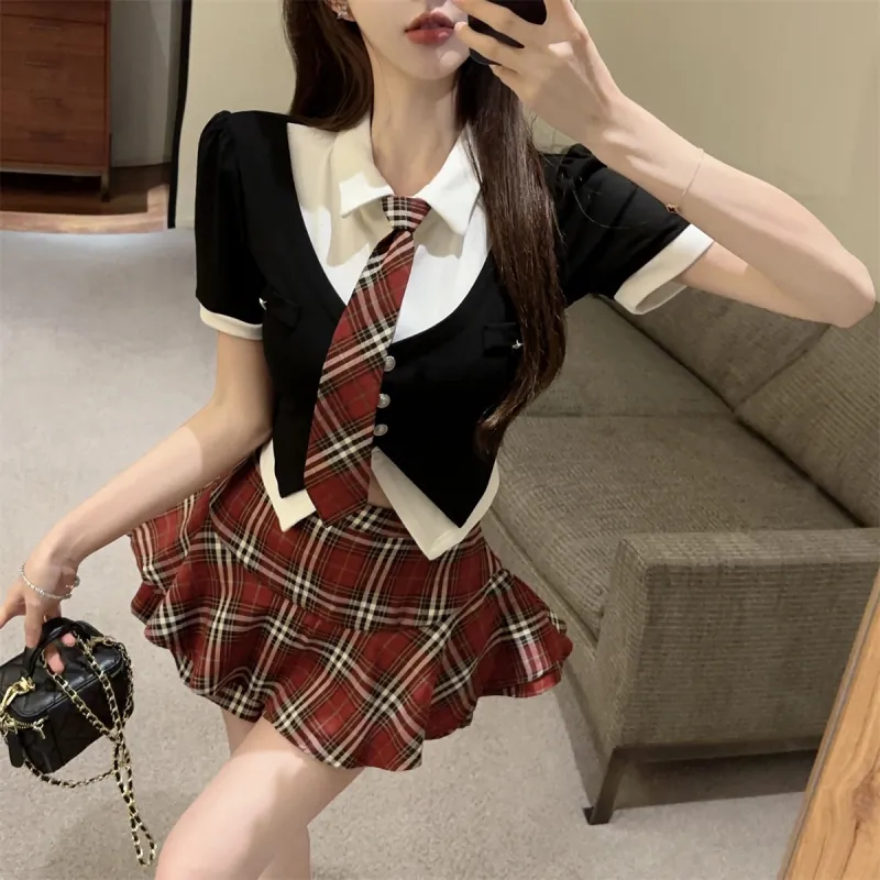 Mu Qingqing Two Piece Skirt Sets Women's-4