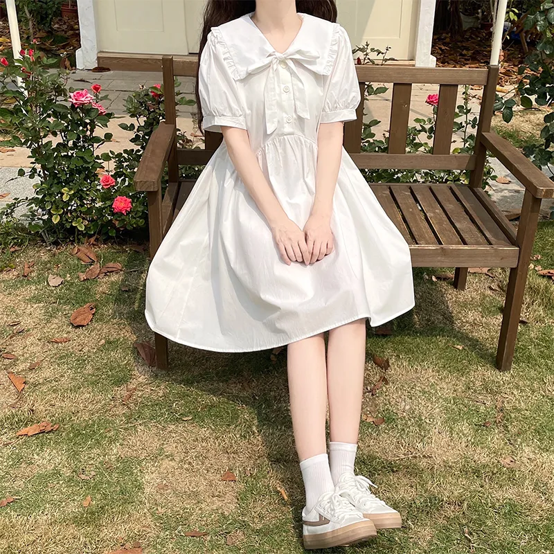 Mu Qingqing Short Sleeved Dress Women's-2