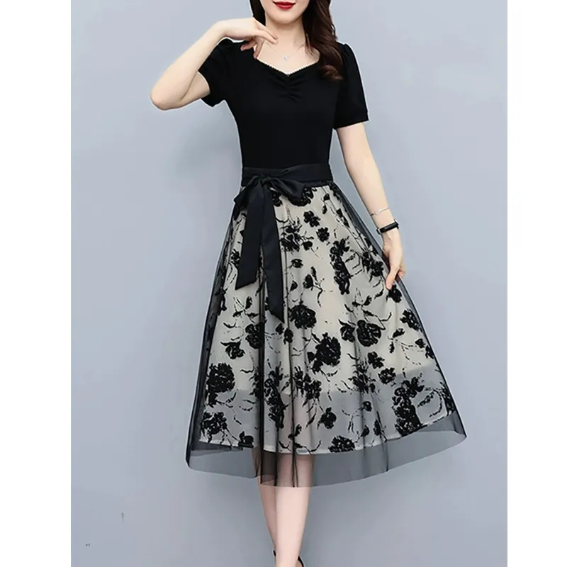 Mu Qingqing Short Sleeved Dress Women's-4