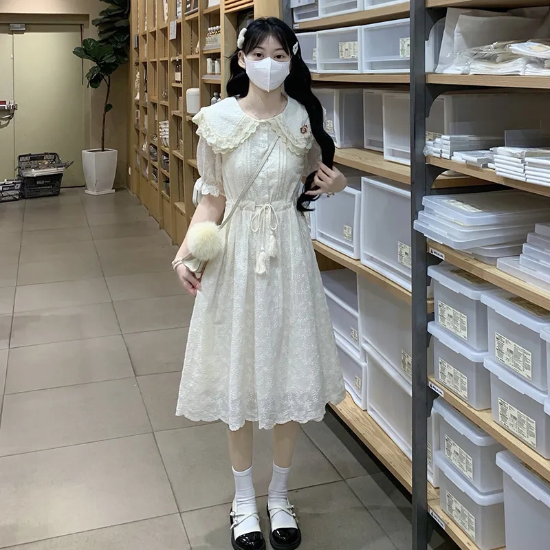 Mu Qingqing Short Sleeved Dress Women's-1