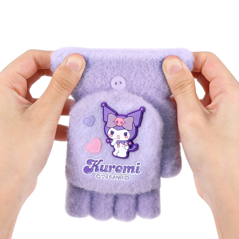 Hello Kitty Sanrio Series Polyamide Knitted Fabric Knit Glove Kids' Purple-2