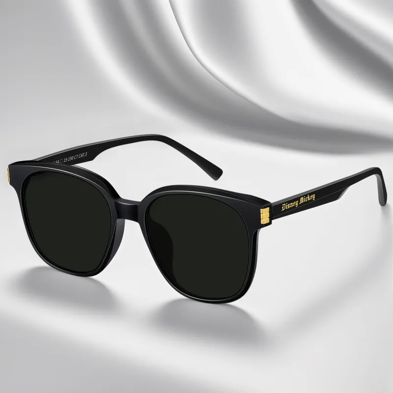 Disney Plate Frame Square Sunglasses Unisex Black-1