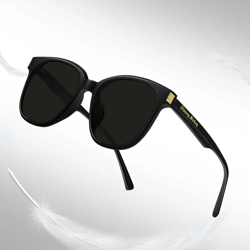 Disney Plate Frame Square Sunglasses Unisex Black-4