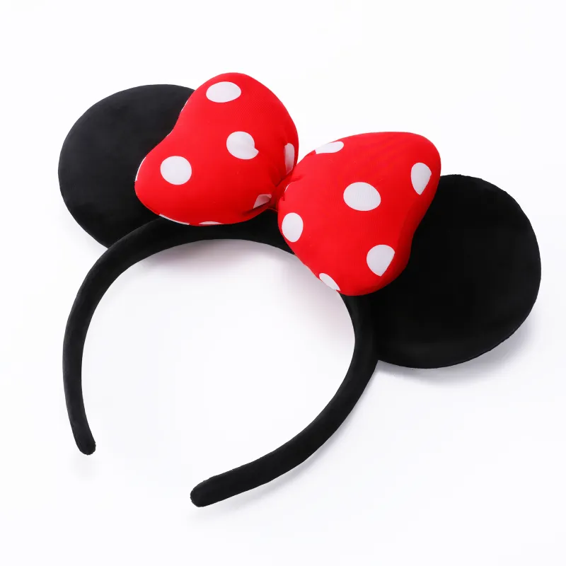 Disney Minnie Series Polyester Headbands Women's Red Black-1