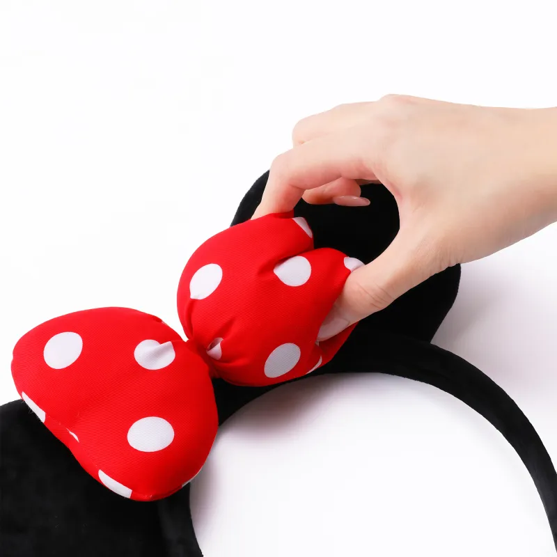 Disney Minnie Series Polyester Headbands Women's Red Black-2