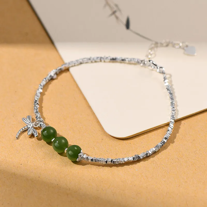 WEITIANXUAN Hetian Jade Bracelets Pale Greenish White Jade Women's-2
