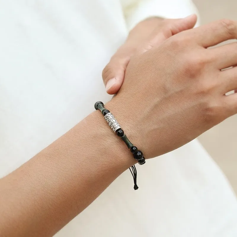 WEITIANXUAN Obsidian Bracelets Men's-2