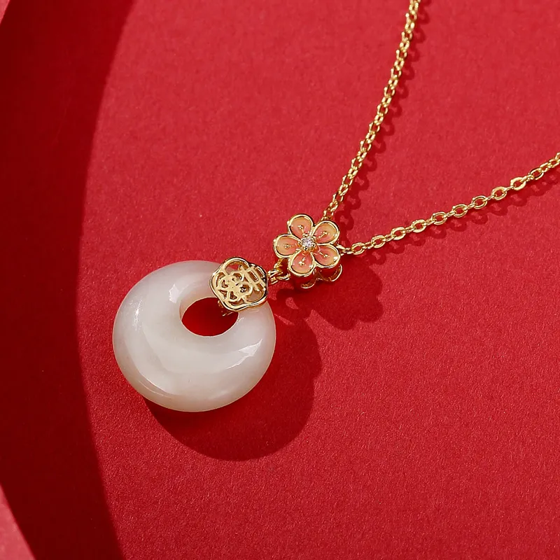 WEITIANXUAN Necklaces White Jade/Pale Greenish White Jade Unisex-3