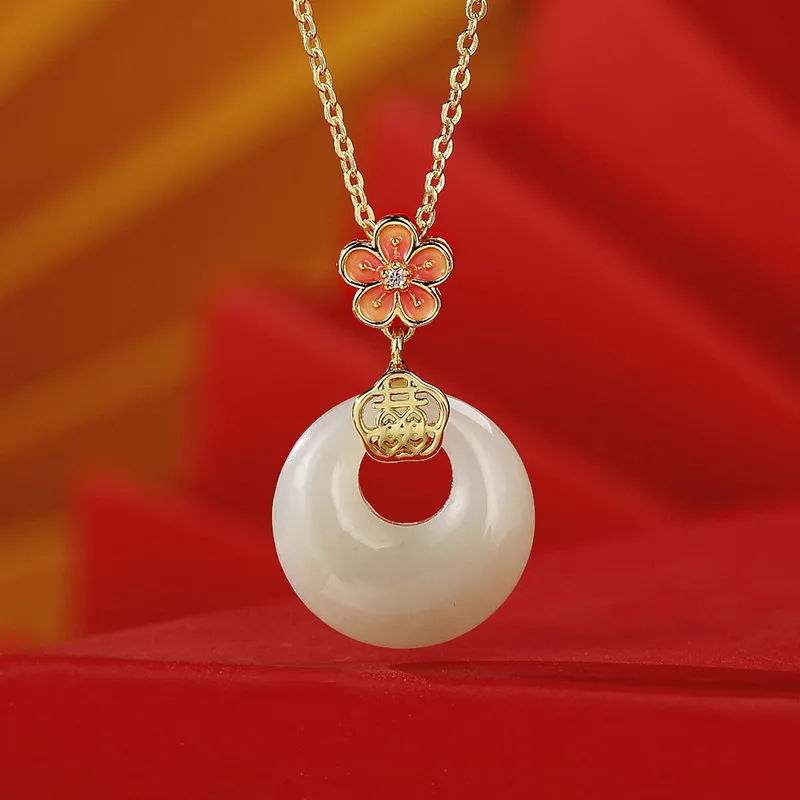 WEITIANXUAN Necklaces White Jade/Pale Greenish White Jade Unisex-2