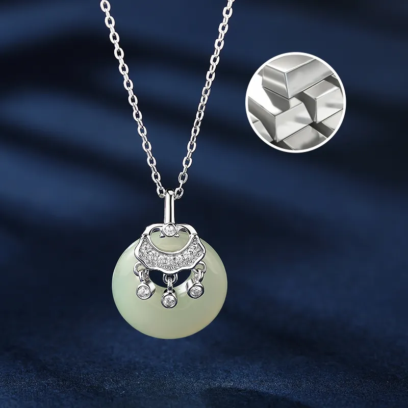 WEITIANXUAN Hetian Jade Necklaces White Jade/Pale Greenish White Jade Women's-4