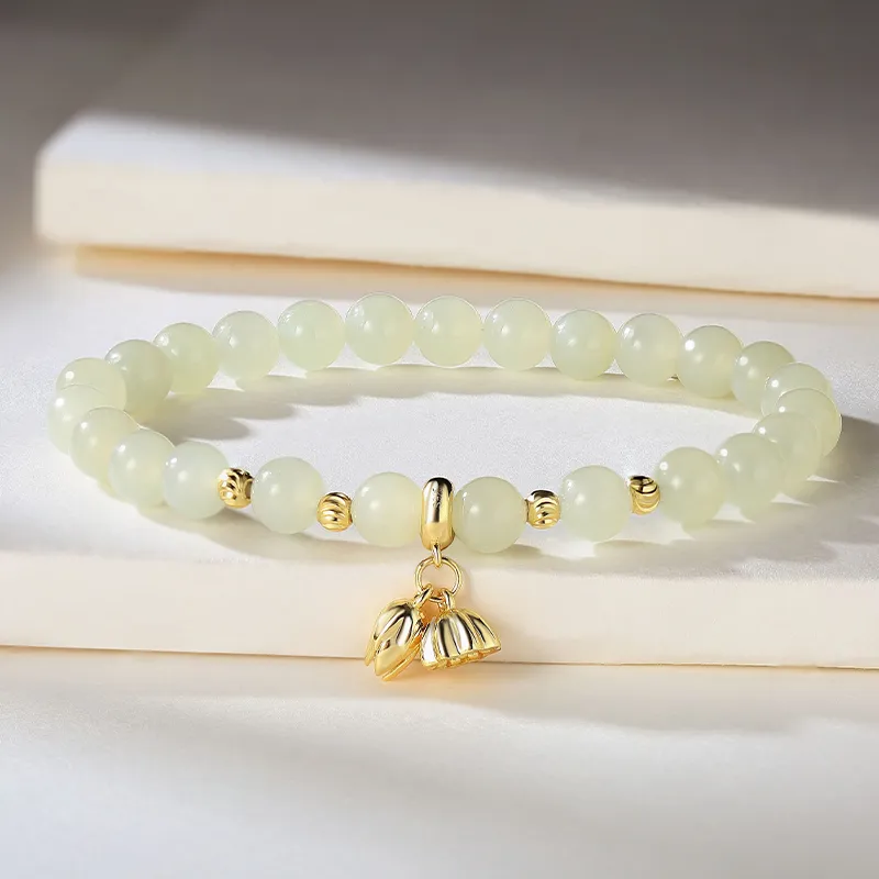 WEITIANXUAN Hetian Jade Bracelets White Jade/Pale Greenish White Jade Unisex-2