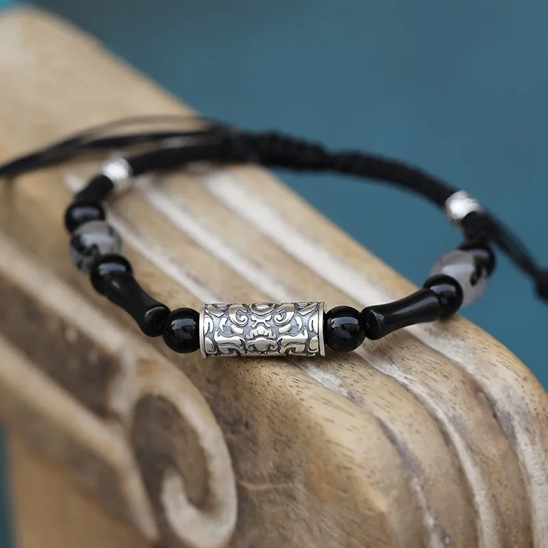 WEITIANXUAN Obsidian Bracelets Men's-4
