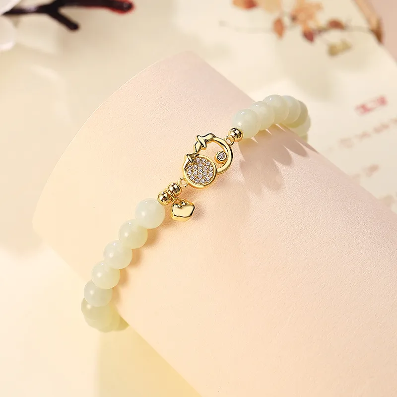 WEITIANXUAN Hetian Jade Bracelets White Jade/Pale Greenish White Jade Unisex-3