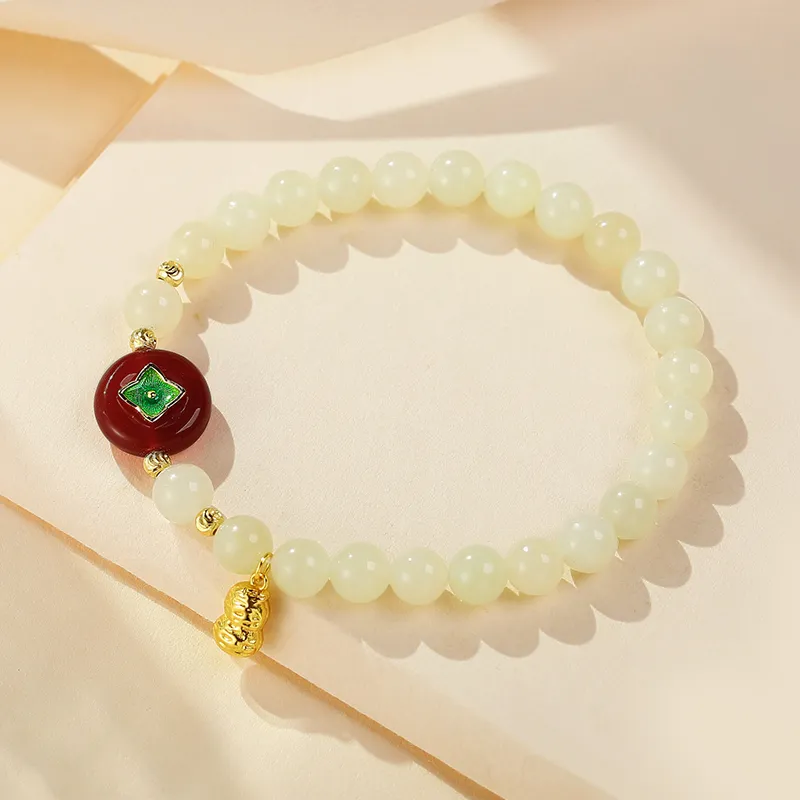 WEITIANXUAN Hetian Jade Bracelets White Jade/Pale Greenish White Jade Unisex-3