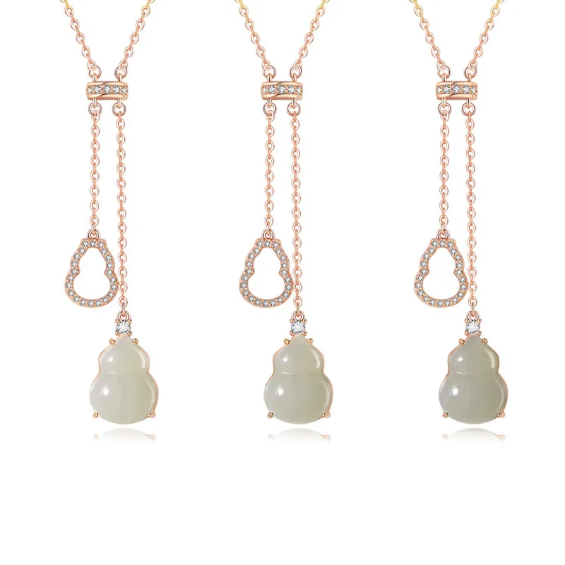 WEITIANXUAN Hetian Jade Necklaces White Jade/Pale Greenish White Jade Women's-2