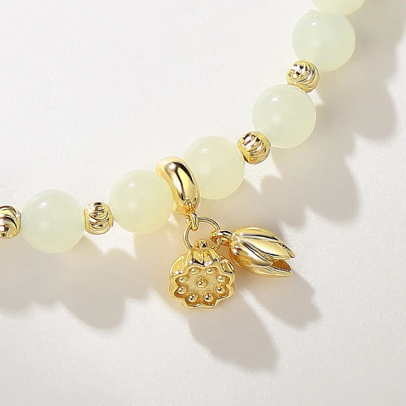 WEITIANXUAN Hetian Jade Bracelets White Jade/Pale Greenish White Jade Unisex-6