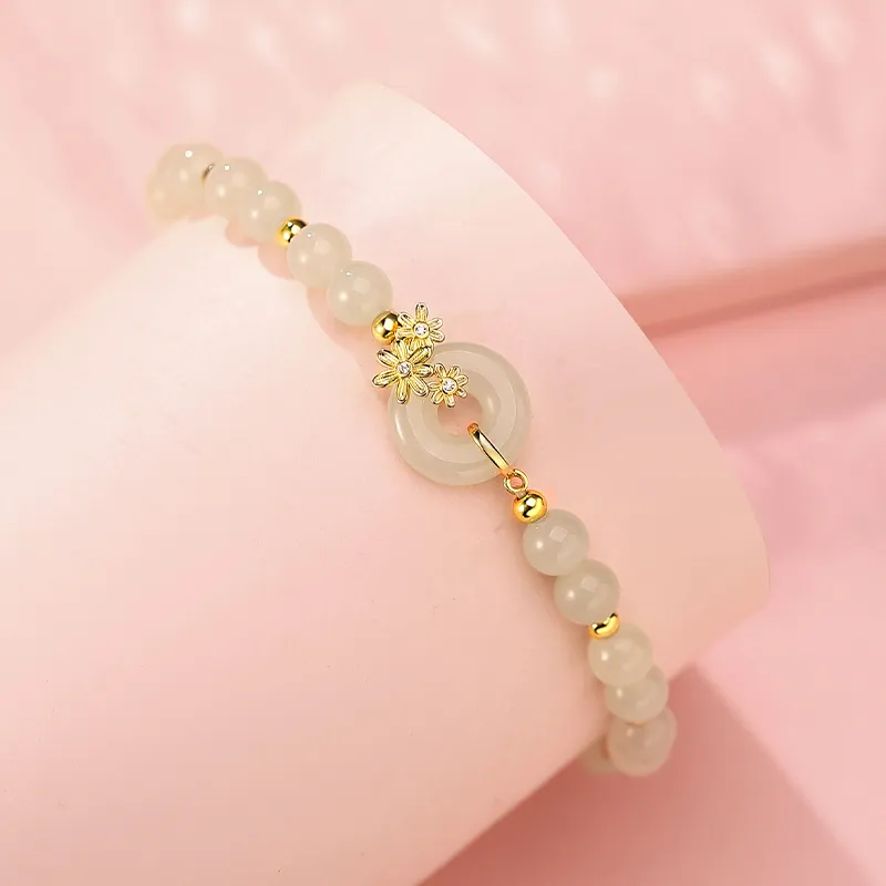 WEITIANXUAN Hetian Jade Bracelets White Jade/Pale Greenish White Jade Unisex-3