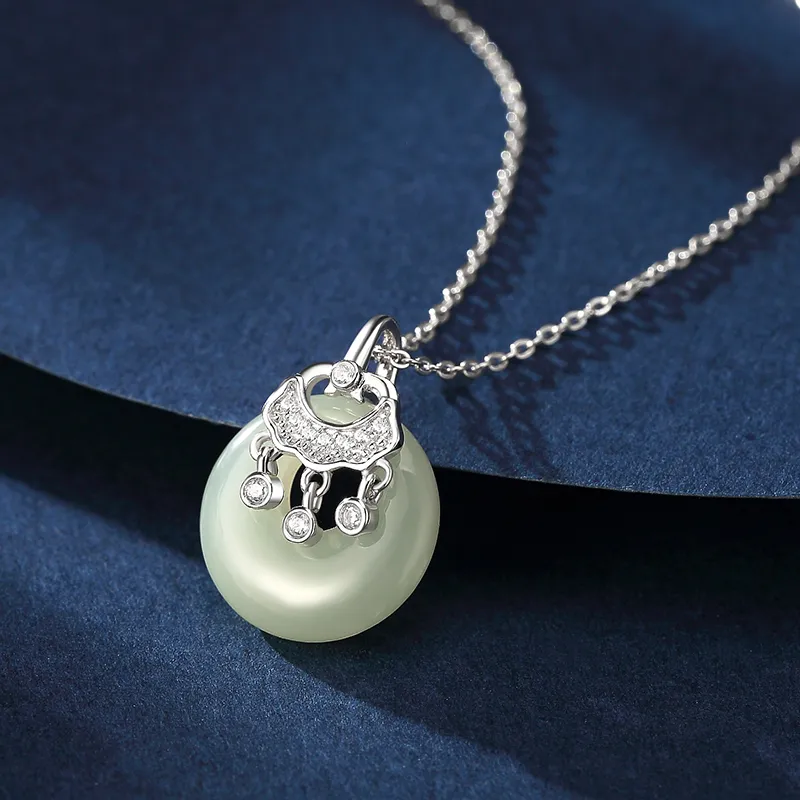 WEITIANXUAN Hetian Jade Necklaces White Jade/Pale Greenish White Jade Women's-3