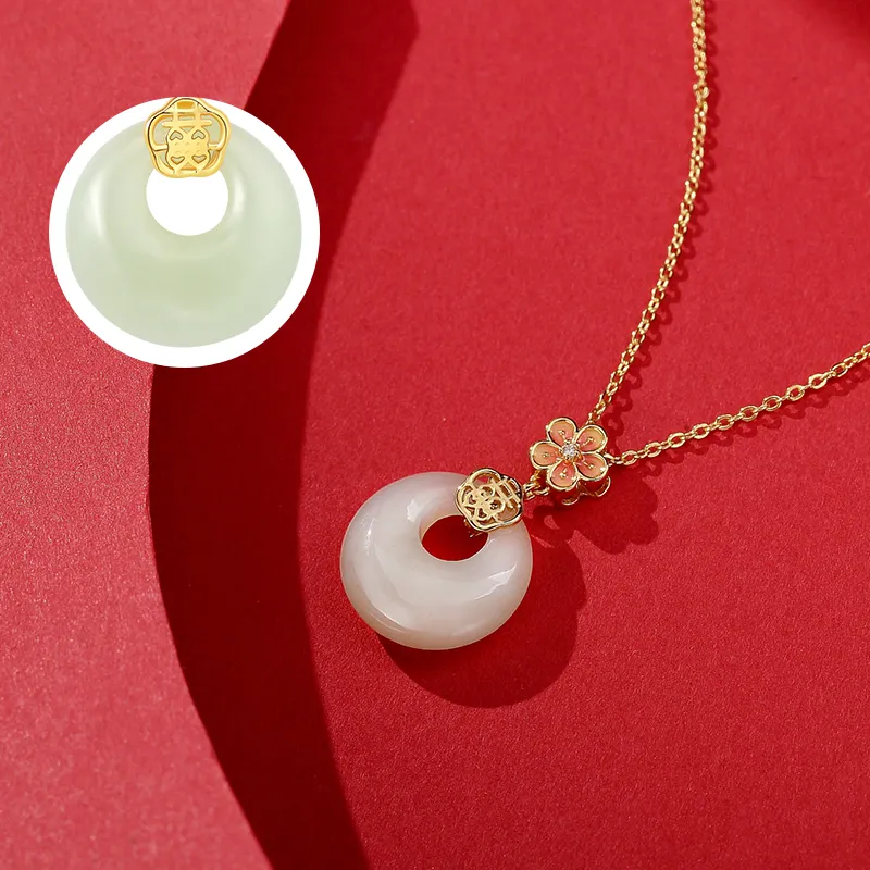 WEITIANXUAN Necklaces White Jade/Pale Greenish White Jade Unisex-5