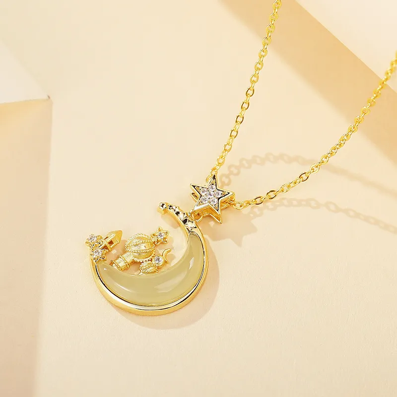 WEITIANXUAN Hetian Jade Necklaces White Jade/Pale Greenish White Jade Unisex-3
