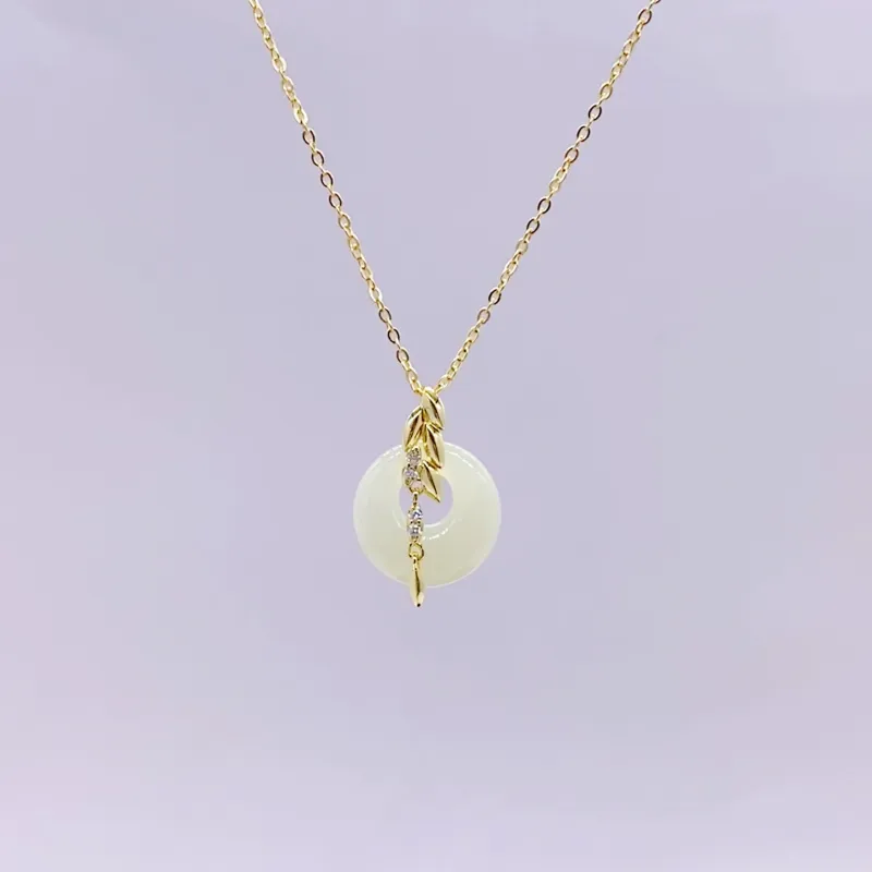 WEITIANXUAN Hetian Jade Necklaces White Jade Women's-1