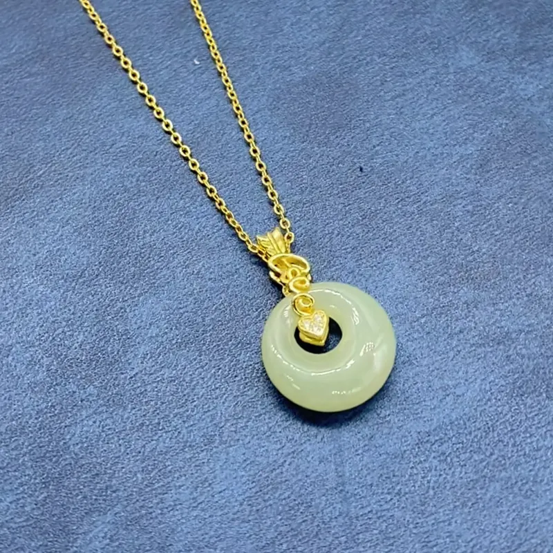 WEITIANXUAN Necklaces White Jade/Pale Greenish White Jade Unisex-1