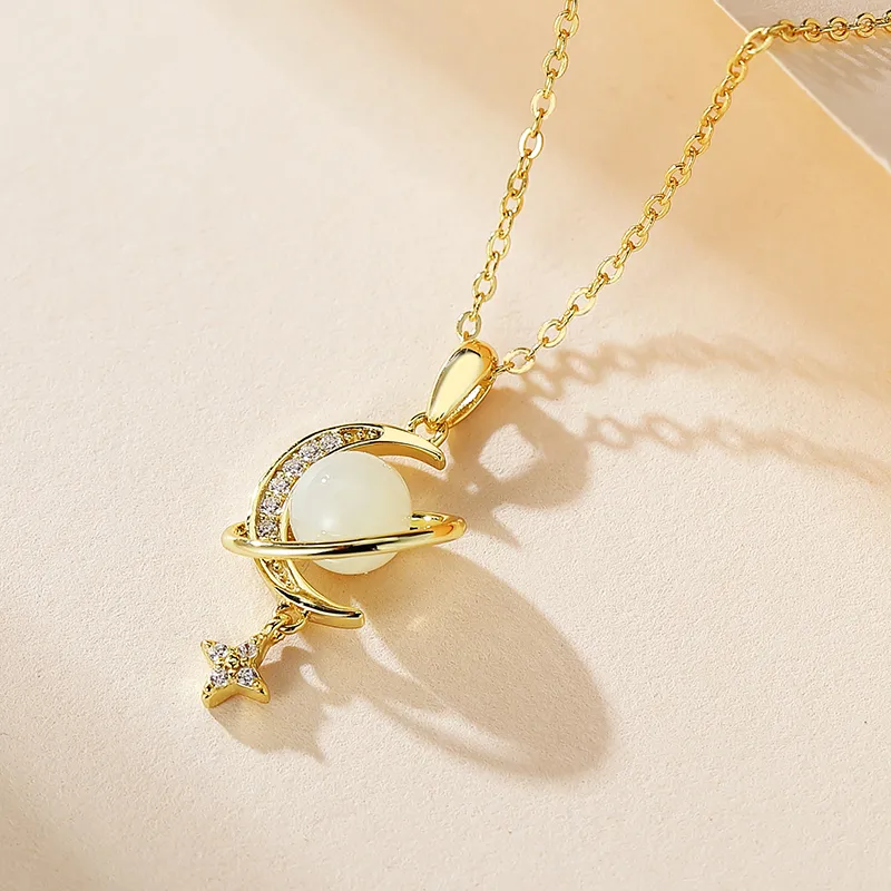 WEITIANXUAN Hetian Jade Necklaces White Jade/Pale Greenish White Jade Unisex-2