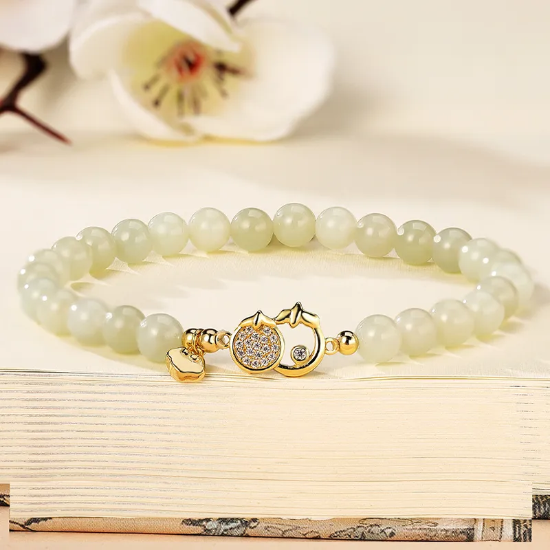 WEITIANXUAN Hetian Jade Bracelets White Jade/Pale Greenish White Jade Unisex-2