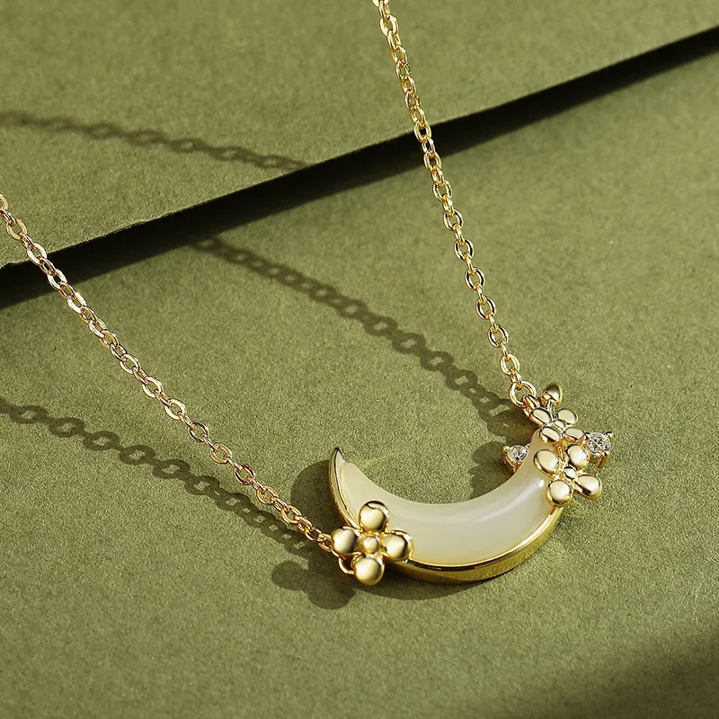WEITIANXUAN Hetian Jade Necklaces White Jade/Pale Greenish White Jade Unisex-3
