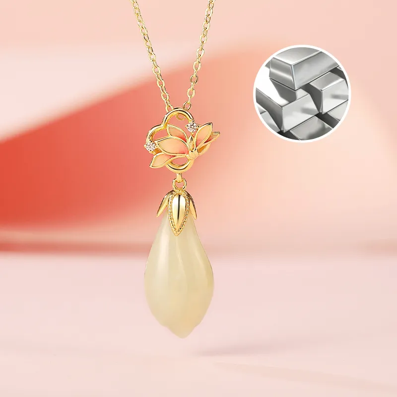 WEITIANXUAN Hetian Jade Necklaces White Jade/Pale Greenish White Jade Unisex-4