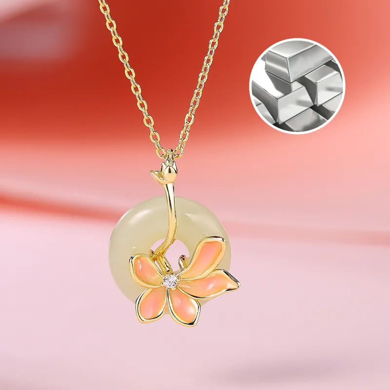 WEITIANXUAN Hetian Jade Necklaces White Jade/Pale Greenish White Jade Unisex-4