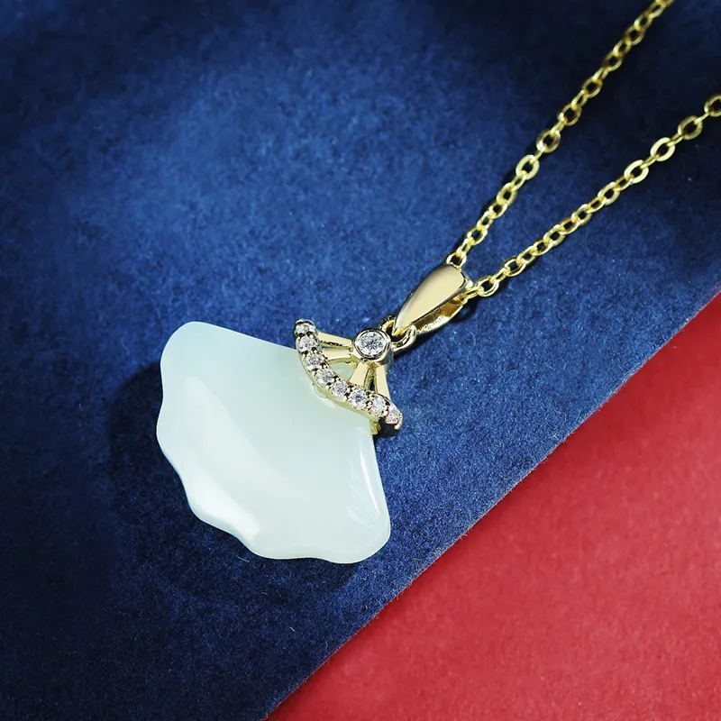WEITIANXUAN Hetian Jade Necklaces White Jade/Pale Greenish White Jade Unisex-3
