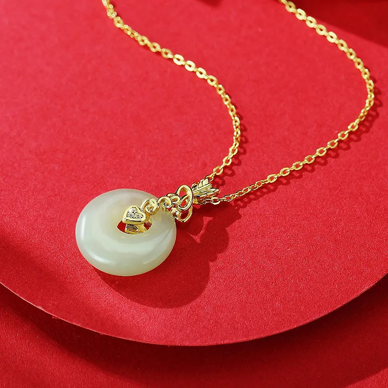 WEITIANXUAN Necklaces White Jade/Pale Greenish White Jade Unisex-3