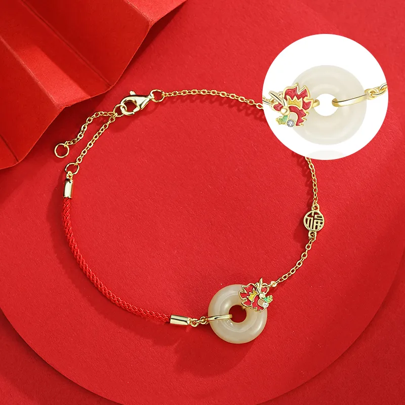 WEITIANXUAN Hetian Jade Bracelets White Jade/Pale Greenish White Jade Unisex-5