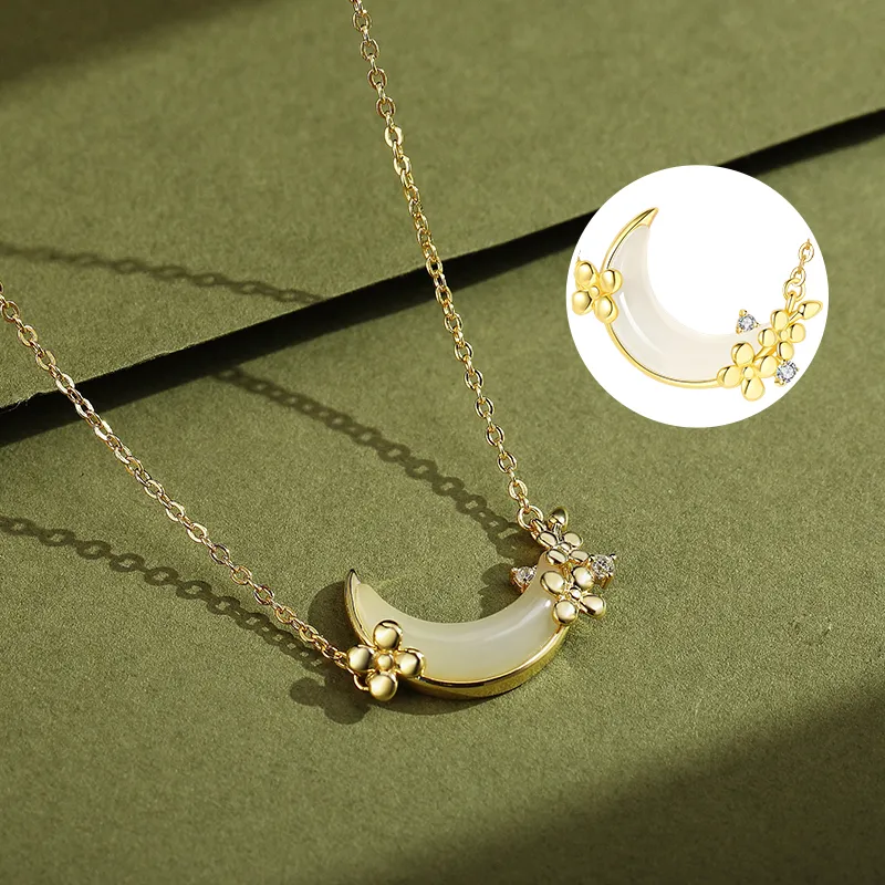WEITIANXUAN Hetian Jade Necklaces White Jade/Pale Greenish White Jade Unisex-5