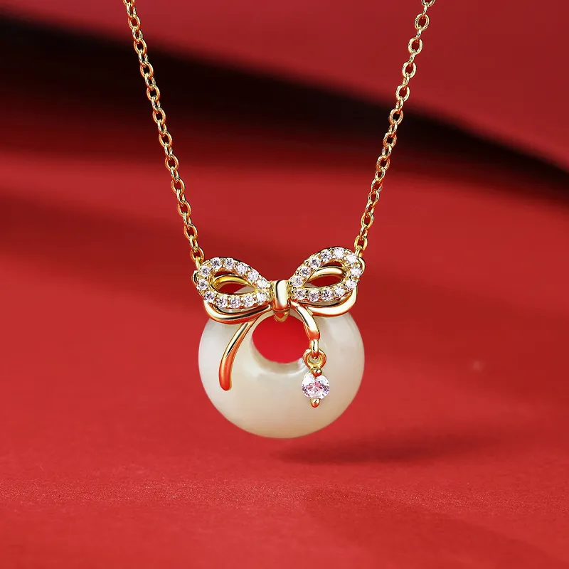 WEITIANXUAN Hetian Jade Necklaces White Jade/Pale Greenish White Jade Unisex-2