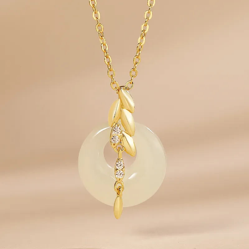 WEITIANXUAN Hetian Jade Necklaces White Jade Women's-2